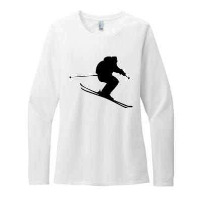 Skiing Ski Womens CVC Long Sleeve Shirt