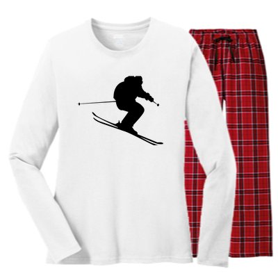 Skiing Ski Women's Long Sleeve Flannel Pajama Set 