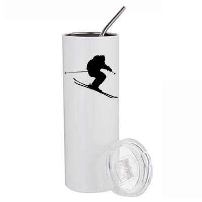 Skiing Ski Stainless Steel Tumbler