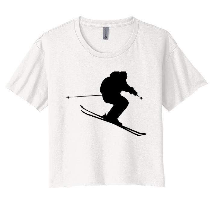 Skiing Ski Women's Crop Top Tee