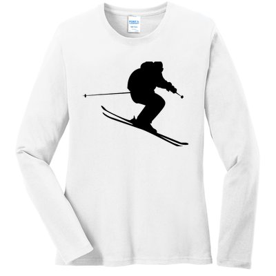 Skiing Ski Ladies Long Sleeve Shirt