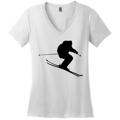 Skiing Ski Women's V-Neck T-Shirt