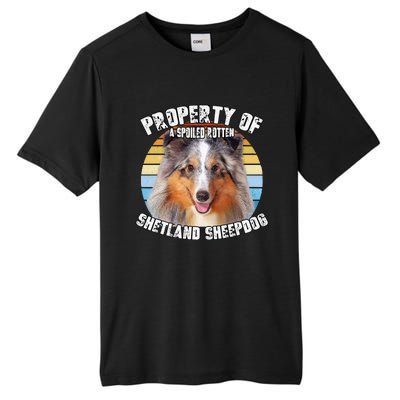 Shetland Sheepdog Sheltie Merle Property Of Retro Cute Dog Tall Fusion ChromaSoft Performance T-Shirt