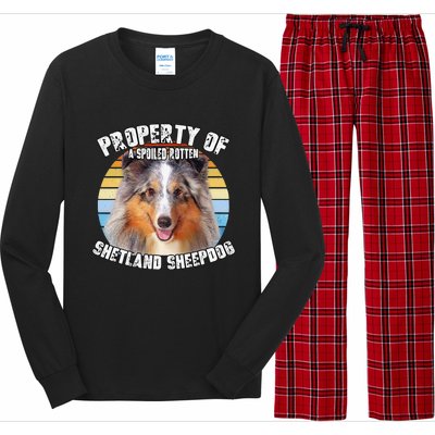 Shetland Sheepdog Sheltie Merle Property Of Retro Cute Dog Long Sleeve Pajama Set