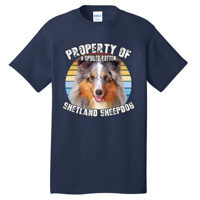 Shetland Sheepdog Sheltie Merle Property Of Retro Cute Dog Tall T-Shirt