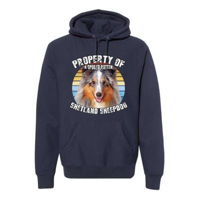 Shetland Sheepdog Sheltie Merle Property Of Retro Cute Dog Premium Hoodie