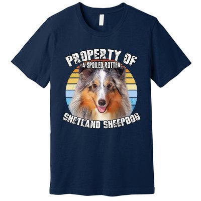 Shetland Sheepdog Sheltie Merle Property Of Retro Cute Dog Premium T-Shirt