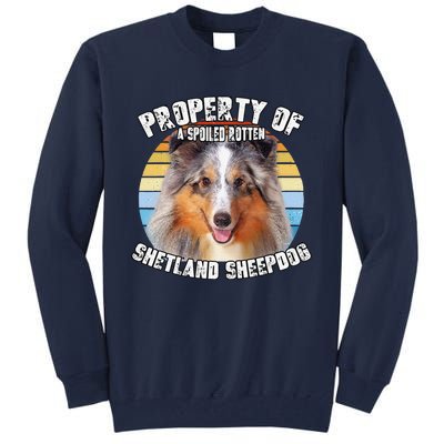 Shetland Sheepdog Sheltie Merle Property Of Retro Cute Dog Tall Sweatshirt