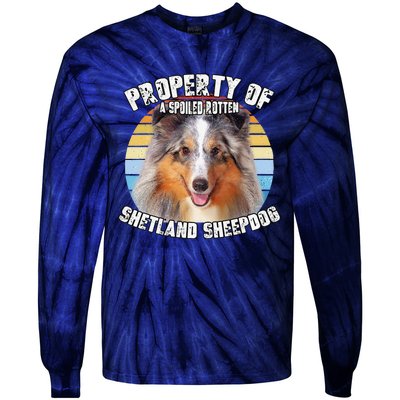 Shetland Sheepdog Sheltie Merle Property Of Retro Cute Dog Tie-Dye Long Sleeve Shirt