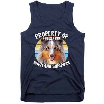 Shetland Sheepdog Sheltie Merle Property Of Retro Cute Dog Tank Top