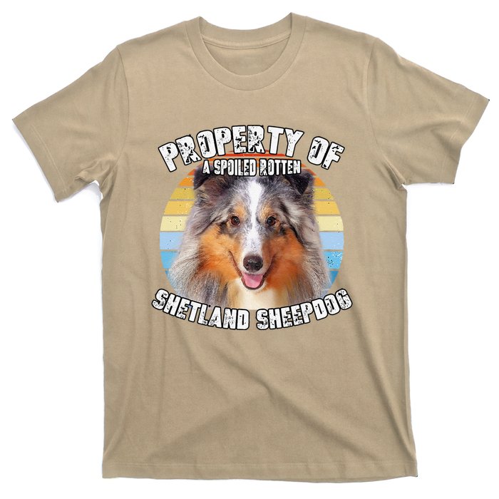 Shetland Sheepdog Sheltie Merle Property Of Retro Cute Dog T-Shirt