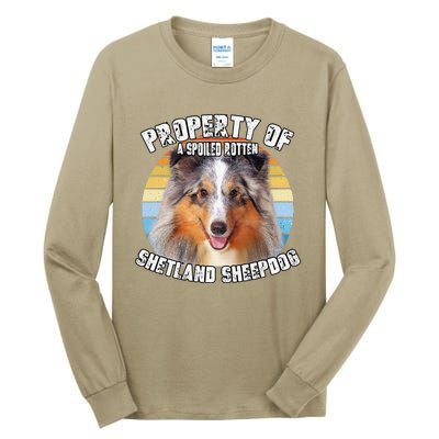 Shetland Sheepdog Sheltie Merle Property Of Retro Cute Dog Tall Long Sleeve T-Shirt