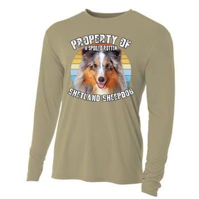 Shetland Sheepdog Sheltie Merle Property Of Retro Cute Dog Cooling Performance Long Sleeve Crew