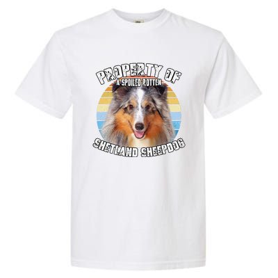 Shetland Sheepdog Sheltie Merle Property Of Retro Cute Dog Garment-Dyed Heavyweight T-Shirt