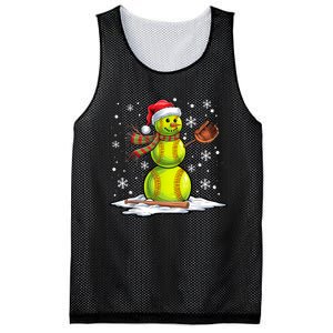 Softball Snowman Softball Player Santa Hat Christmas Funny Mesh Reversible Basketball Jersey Tank