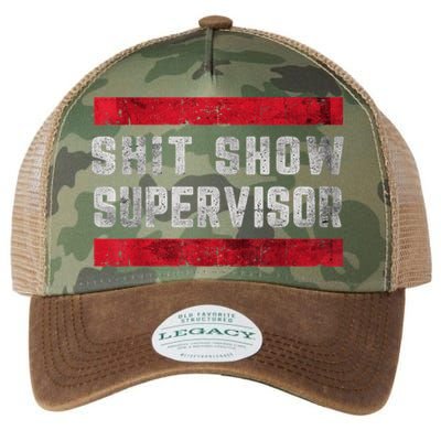 Shit Show Supervisor Sarcastic Distressed Legacy Tie Dye Trucker Hat