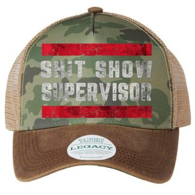 Shit Show Supervisor Sarcastic Distressed Legacy Tie Dye Trucker Hat