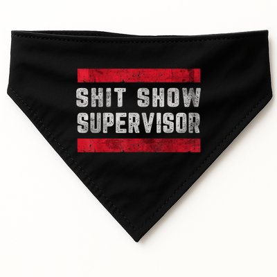 Shit Show Supervisor Sarcastic Distressed USA-Made Doggie Bandana