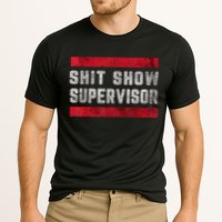Shit Show Supervisor Sarcastic Distressed Cooling Performance Crew T-Shirt