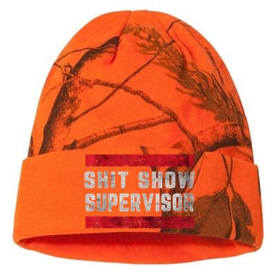 Shit Show Supervisor Sarcastic Distressed Kati Licensed 12" Camo Beanie