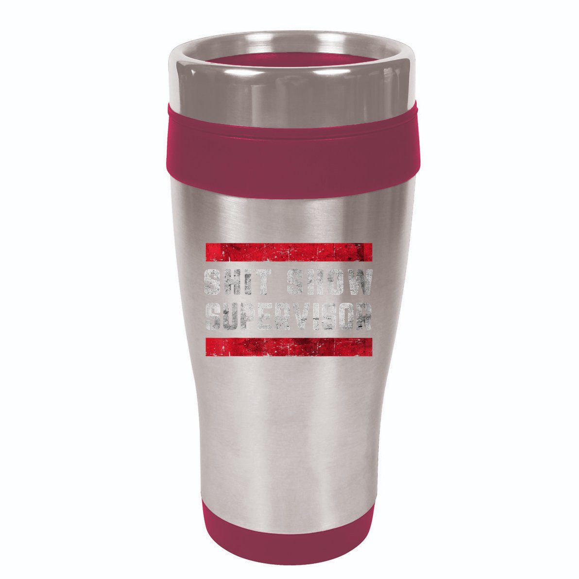 Shit Show Supervisor Sarcastic Distressed 16oz Travel Tumbler