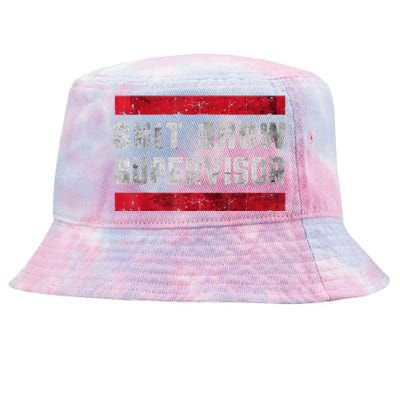 Shit Show Supervisor Sarcastic Distressed Tie-Dyed Bucket Hat