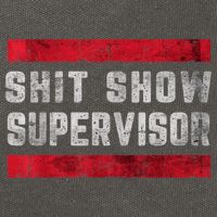 Shit Show Supervisor Sarcastic Distressed Cotton Canvas Backpack