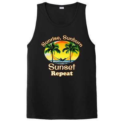 Sunrise Sunburn Sunset Repeat Funny Beach Summer Great Gift PosiCharge Competitor Tank