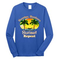 Sunrise Sunburn Sunset Repeat Funny Beach Summer Great Gift Long Sleeve Shirt