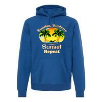 Sunrise Sunburn Sunset Repeat Funny Beach Summer Great Gift Premium Hoodie