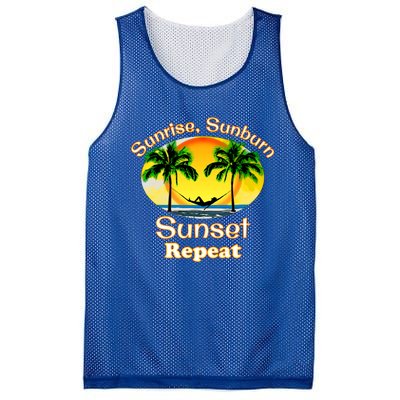 Sunrise Sunburn Sunset Repeat Funny Beach Summer Great Gift Mesh Reversible Basketball Jersey Tank