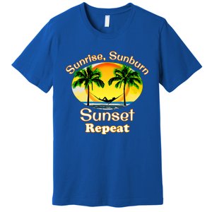 Sunrise Sunburn Sunset Repeat Funny Beach Summer Great Gift Premium T-Shirt