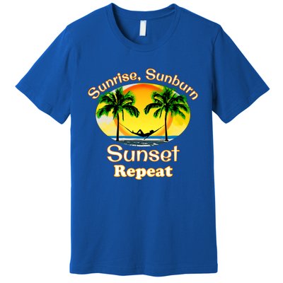 Sunrise Sunburn Sunset Repeat Funny Beach Summer Great Gift Premium T-Shirt