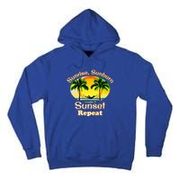 Sunrise Sunburn Sunset Repeat Funny Beach Summer Great Gift Tall Hoodie