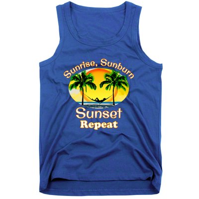 Sunrise Sunburn Sunset Repeat Funny Beach Summer Great Gift Tank Top