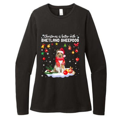 Santa Shetland Sheepdog Christmas Ornat Decoration Xgreat Giftmas Funny Gift Womens CVC Long Sleeve Shirt