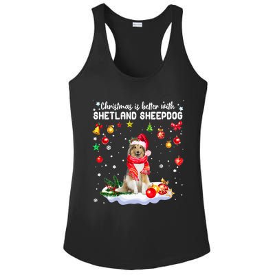 Santa Shetland Sheepdog Christmas Ornat Decoration Xgreat Giftmas Funny Gift Ladies PosiCharge Competitor Racerback Tank