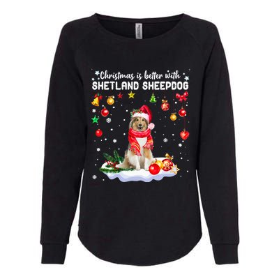 Santa Shetland Sheepdog Christmas Ornat Decoration Xgreat Giftmas Funny Gift Womens California Wash Sweatshirt