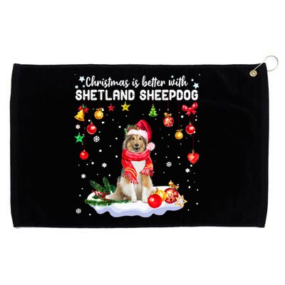 Santa Shetland Sheepdog Christmas Ornat Decoration Xgreat Giftmas Funny Gift Grommeted Golf Towel