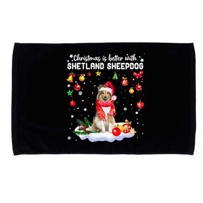 Santa Shetland Sheepdog Christmas Ornat Decoration Xgreat Giftmas Funny Gift Microfiber Hand Towel