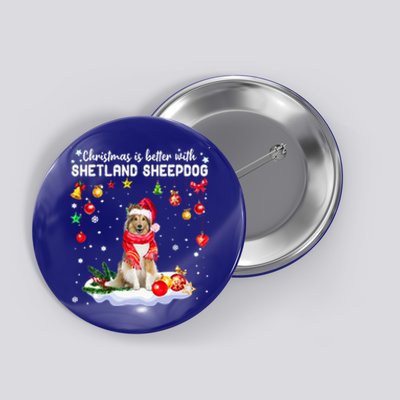 Santa Shetland Sheepdog Christmas Ornat Decoration Xgreat Giftmas Funny Gift Button