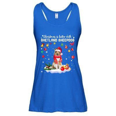 Santa Shetland Sheepdog Christmas Ornat Decoration Xgreat Giftmas Funny Gift Ladies Essential Flowy Tank