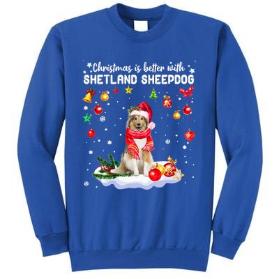 Santa Shetland Sheepdog Christmas Ornat Decoration Xgreat Giftmas Funny Gift Tall Sweatshirt