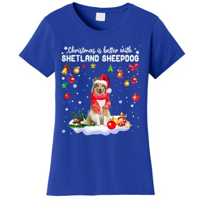 Santa Shetland Sheepdog Christmas Ornat Decoration Xgreat Giftmas Funny Gift Women's T-Shirt