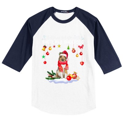 Santa Shetland Sheepdog Christmas Ornat Decoration Xgreat Giftmas Funny Gift Baseball Sleeve Shirt