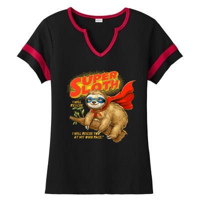 Super Sloth Ladies Halftime Notch Neck Tee