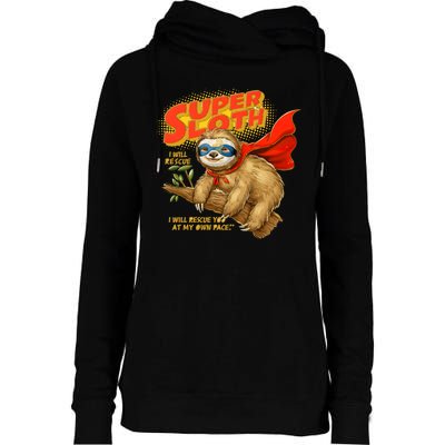 Super Sloth Womens Funnel Neck Pullover Hood