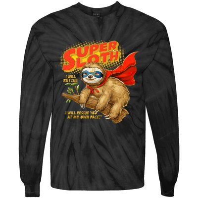 Super Sloth Tie-Dye Long Sleeve Shirt