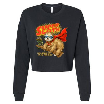 Super Sloth Cropped Pullover Crew