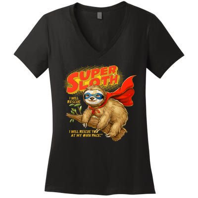 Super Sloth Women's V-Neck T-Shirt